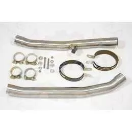 ZZR 1400 Ninja ZX14 2008-2011 4-2 Tube de raccord & Silencieux GP Rond en Carbone & Canule en Inox Anodisé 230mm