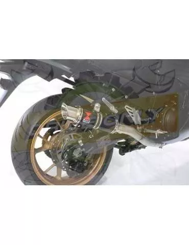 ZZR 1400 Ninja ZX14 2008-2011 4-2 Tube de raccord & Silencieux GP Rond Noir en Inox 230mm