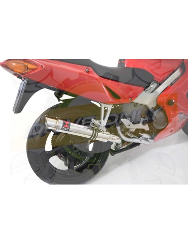 VFR800F VFR 800 1997-2003 (RC46) Tube de raccord et Silencieux Rond GP Style En Inox 350mm