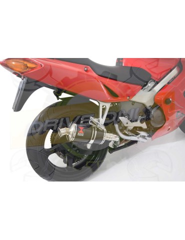VFR800F VFR 800 1997-2003 (RC46) Tube de raccord et Silencieux Ovale Noir En Inox 230mm