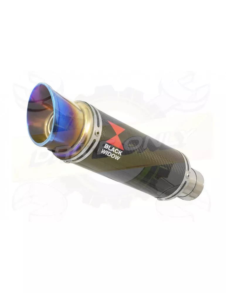 VFR800F VFR 800 1997-2003 (RC46) Tube de raccord et Silencieux GP Rond Carbone + canule Anodisé 230mm