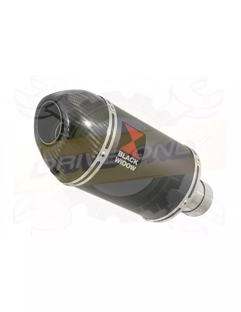 VFR800F VFR 800 1997-2003 (RC46) Tube de raccord et Silencieux Ovale Noir En Inox + Carbone 200mm