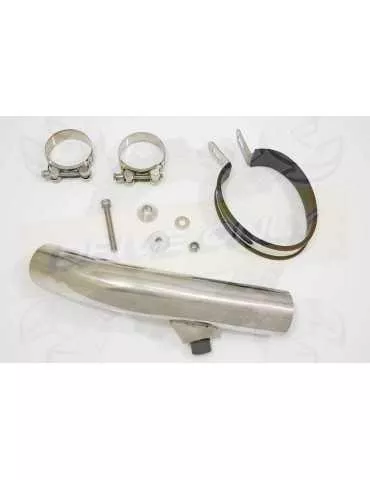 VFR800F VFR 800 1997-2003 (RC46) Tube de raccord et Silencieux Ovale Noir En Inox + Carbone 200mm