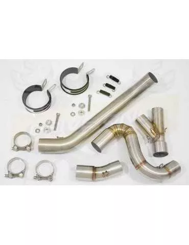 VFR 800 VTEC (RC46) 2002 - 2013 Tube de raccords + Silencieux Rond Inox 350mm