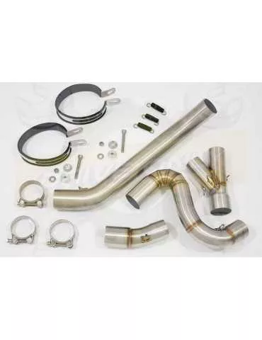 VFR 800 VTEC (RC46) 2002 - 2013 Tube de raccord + Silencieux Ovale Noir Inox 300mm