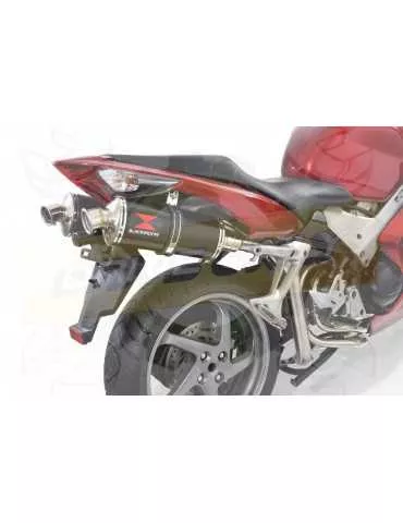 VFR 800 VTEC (RC46) 2002 - 2013 Tube de raccord + Silencieux Ovale Noir Inox 300mm