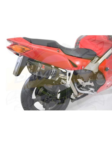 VFR800 97-03 (RC46) Hi level Ligne complètes Tri Ovale Carbon Silencieux + Carbon Tip 250mm