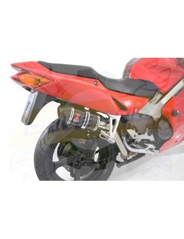 VFR800 97-03 (RC46) Hi level Ligne complètes Ovale Black Stainless Silencieux + Carbon Tip 200mm