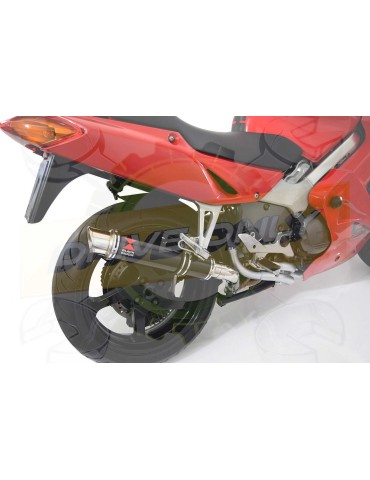VFR800F VFR 800 1997-2003 (RC46) Ligne complètes & GP Rond Noir Silencieux En Inox 350mm