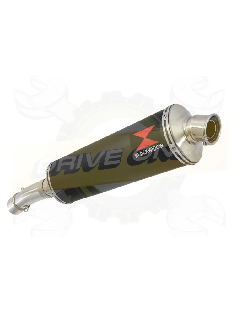 F700 GS Exhaust tube de raccord + Ovale Black Stainless Silencieux 400mm
