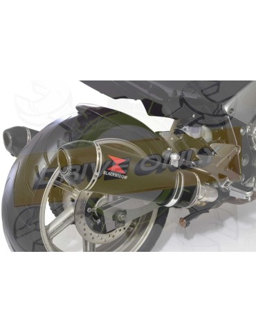 CBF1000 2006-2011 Par paire, Silencieux Ovale Noir Inox & Carbone 400mm