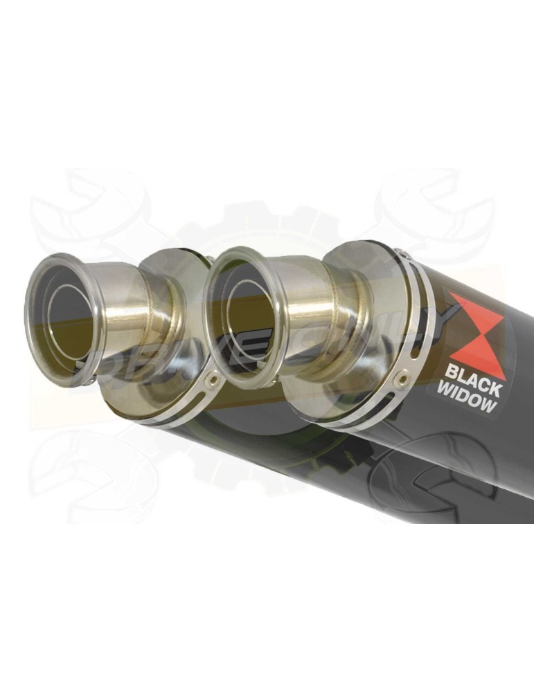 CBR1100 CBR 1100 XX Blackbird 4-2 Ligne complète & Silencieux Rond Noir En Inox 350mm