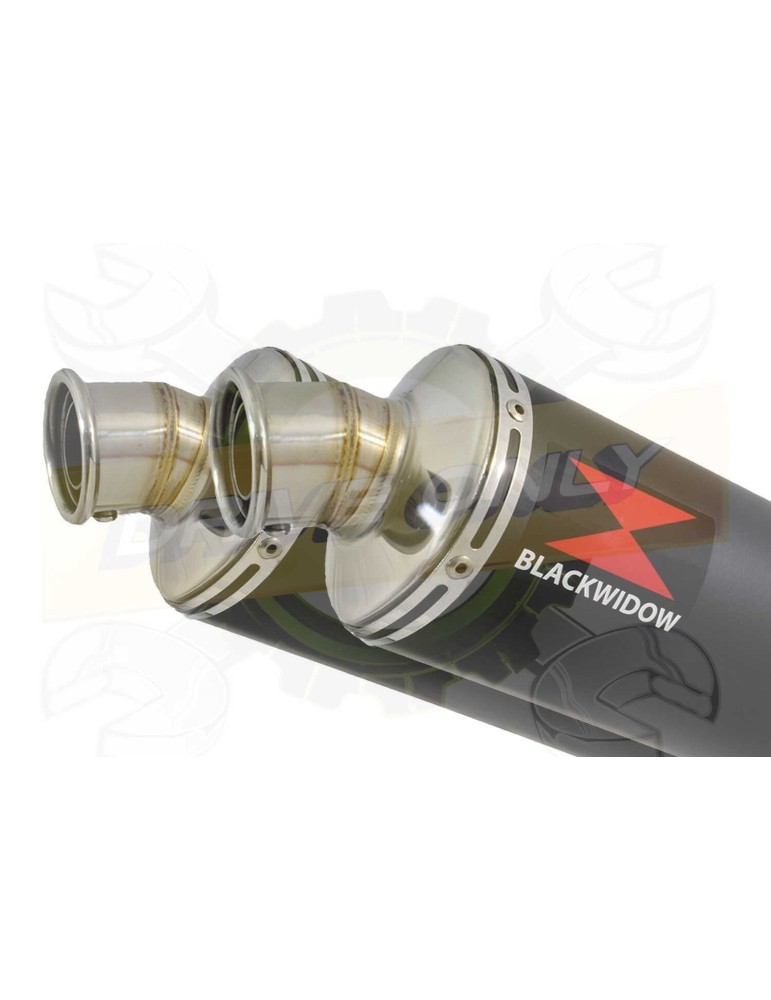 CBR1100 CBR 1100 XX Blackbird 4-2 Ligne complète & Silencieux Rond Noir En Inox 300mm