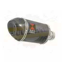  Ovale Noir En Inox Silencieux & En Carbone Tip 200mm