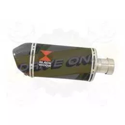  Ovale Noir En Inox Silencieux & En Carbone Tip 200mm