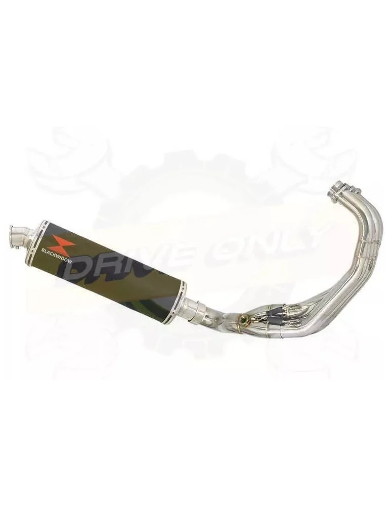 XSR 900 2016 2017 Low Level De-cat Exhaust System with 400mm Oval Black Painted Stainless Steel Silencer