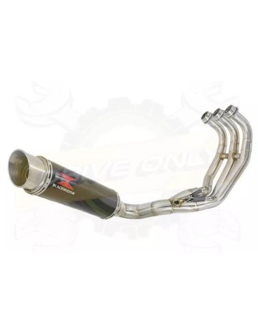 XSR 900 2016 2017 Low Level De-cat Exhaust System with 360mm Round GP Style Carbon Fibre Silencer