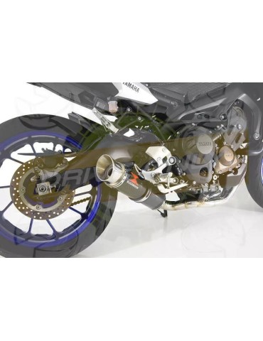 XSR 900 2016 2017 Low Level De-cat Exhaust System with 360mm Round GP Style Carbon Fibre Silencer