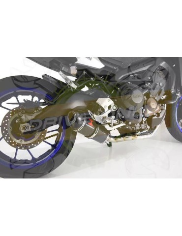 XSR 900 2016 2017 Low Level De-cat Exhaust System with 300mm Oval Carbon Fibre Silencer + Carbon Tip