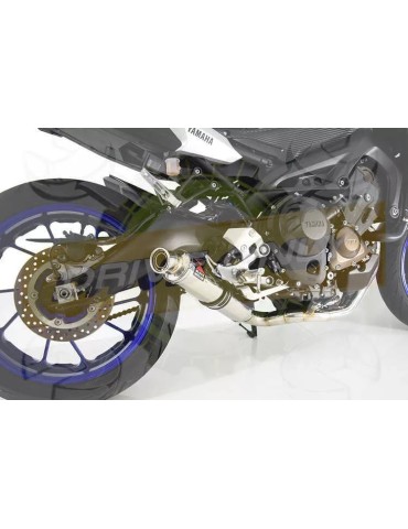 XSR 900 2016 2017 Low Level De-cat Exhaust System with 350mm Round Stainless Steel Silencer