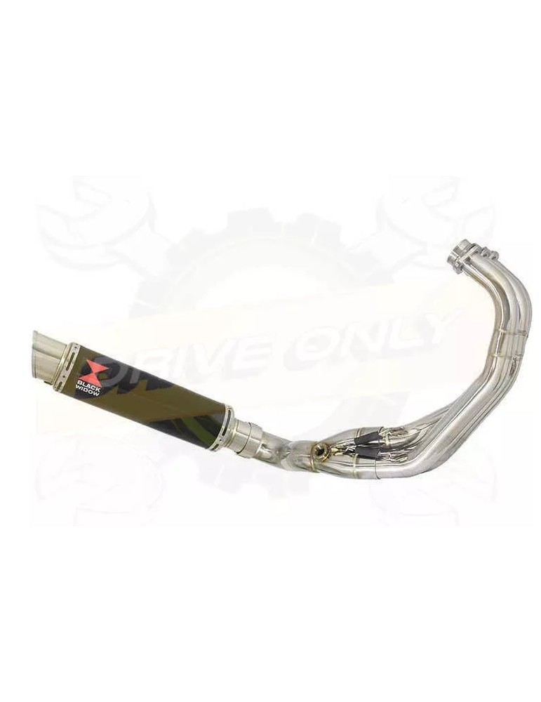 XSR 900 2016 2017 Low Level De-cat Exhaust System with 350mm Round GP Style Black Painted Stainless Steel Silencer