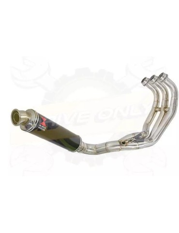 XSR 900 2016 2017 Low Level De-cat Exhaust System with 350mm Round Black Painted Stainless Steel Silencer