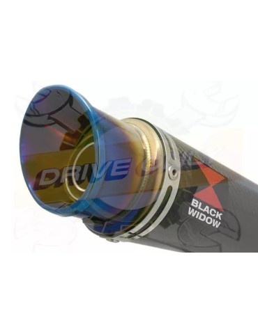 XSR 900 2016 2017 Low Level De-cat Exhaust System with 230mm Round GP Style Carbon Fibre Silencer + Blue Stainless Tip