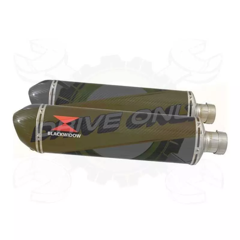 Par paire Ovale En Carbone Silencieuxs & Canule en Carbone 400mm