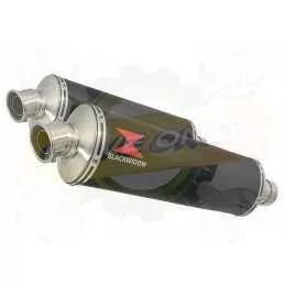 Par paire Ovale Noir En Inox Silencieuxs 400mm