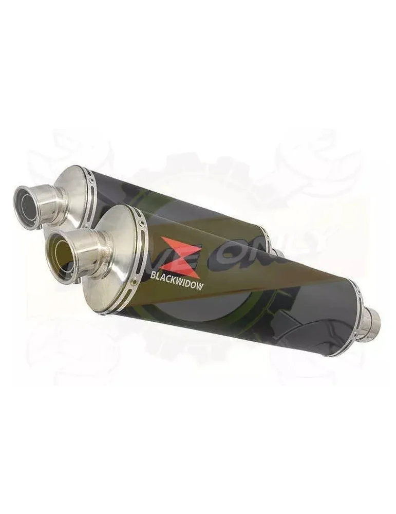 Par paire Ovale Noir En Inox Silencieuxs 400mm