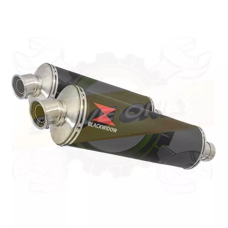 Par paire Ovale Noir En Inox Silencieuxs 400mm