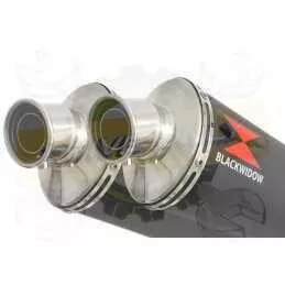 Par paire Ovale Noir En Inox Silencieuxs 400mm