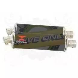 Par paire Ovale Noir En Inox Silencieuxs 400mm