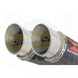 Par paire Rond GP Style Noir En Inox Silencieuxs 360mm