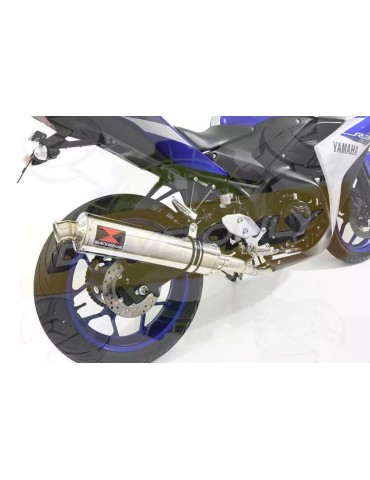 YZF R3 YZF R25 2015 - 2017 Decata Ligne complète + Silencieux Rond en Inox 450mm  