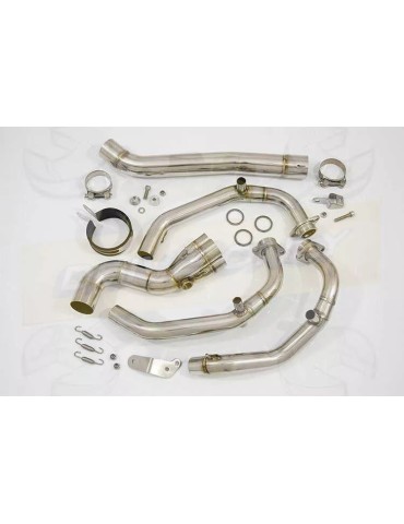 XSR 900 2016 2017 High Level De-cat Exhaust System with 350mm Round Stainless Steel Silencer