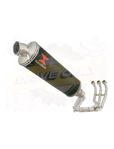 XSR 900 2016 2017 High Level De-cat Exhaust System with 400mm Oval Black Painted Stainless Steel Silencer
