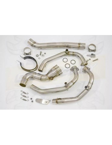 XSR 900 2016 2017 High Level De-cat Exhaust System with 400mm Oval Black Painted Stainless Steel Silencer
