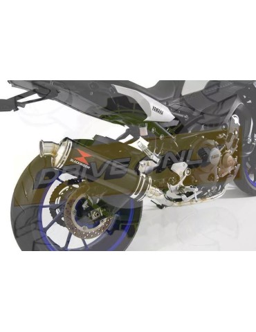 XSR 900 2016 2017 High Level De-cat Exhaust System with 400mm Oval Black Painted Stainless Steel Silencer