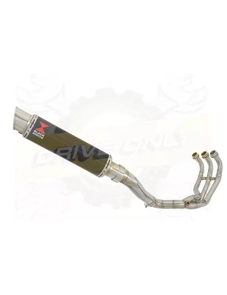 XSR 900 2016 2017 High Level De-cat Exhaust System with 350mm Round GP Style Carbon Fibre Silencer