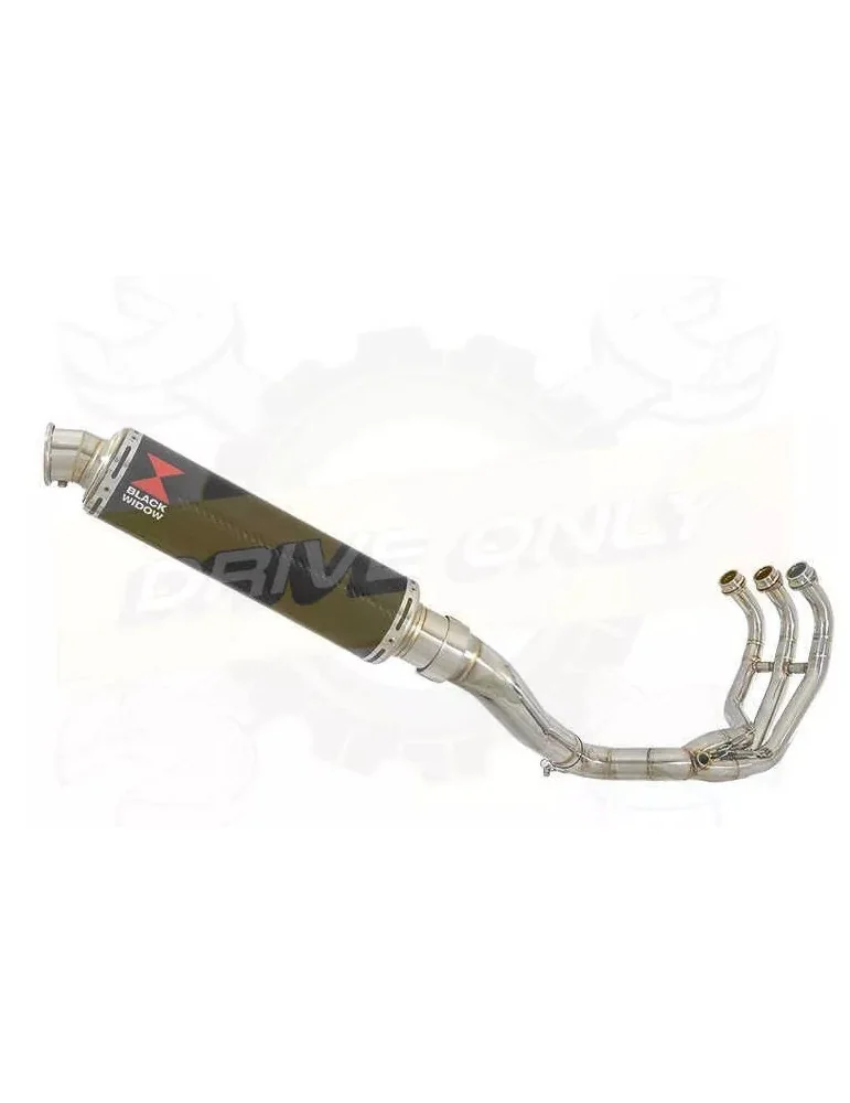 XSR 900 2016 2017 High Level De-cat Exhaust System with 350mm Round Carbon Fibre Silencer