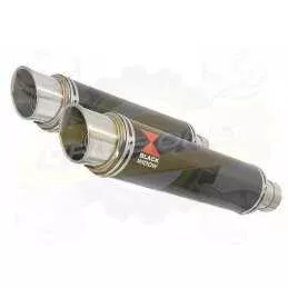 Par paire Rond GP Style En Carbone Silencieuxs 350mm