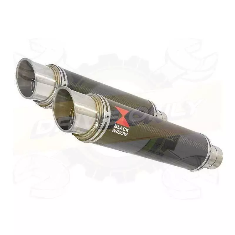 Par paire Rond GP Style En Carbone Silencieuxs 350mm