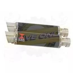 Par paire Rond GP Style En Carbone Silencieuxs 350mm