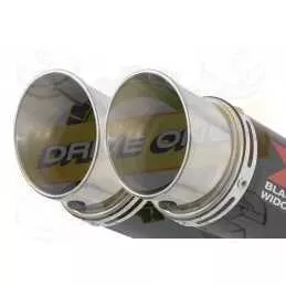 Par paire Rond GP Style Noir En Inox Silencieuxs 350mm