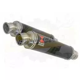 Par paire Rond Noir En Inox Silencieuxs 350mm