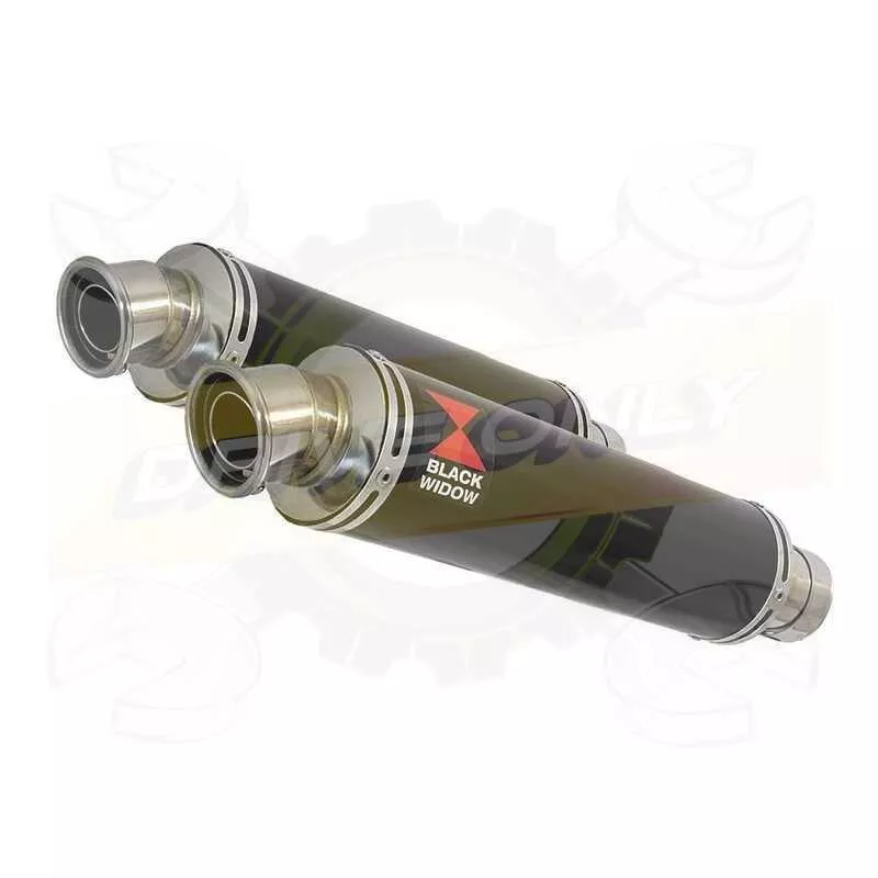 Par paire Rond Noir En Inox Silencieuxs 350mm