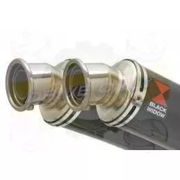 Par paire Rond Noir En Inox Silencieuxs 350mm