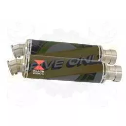 Par paire Rond Noir En Inox Silencieuxs 350mm