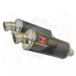 Par paire Rond Noir En Inox Silencieuxs 300mm